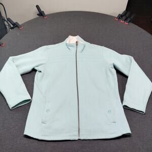 Columbia Women’s Blue Full Zip Fleece Jacket Mock Neck Lightweight Size Large